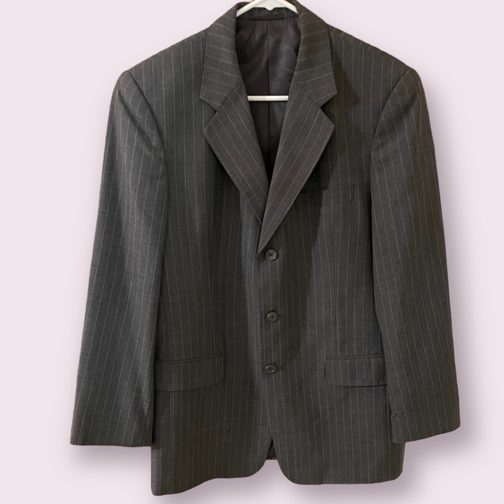 S & K Fashions men’s sport coat - grey pinstripe
